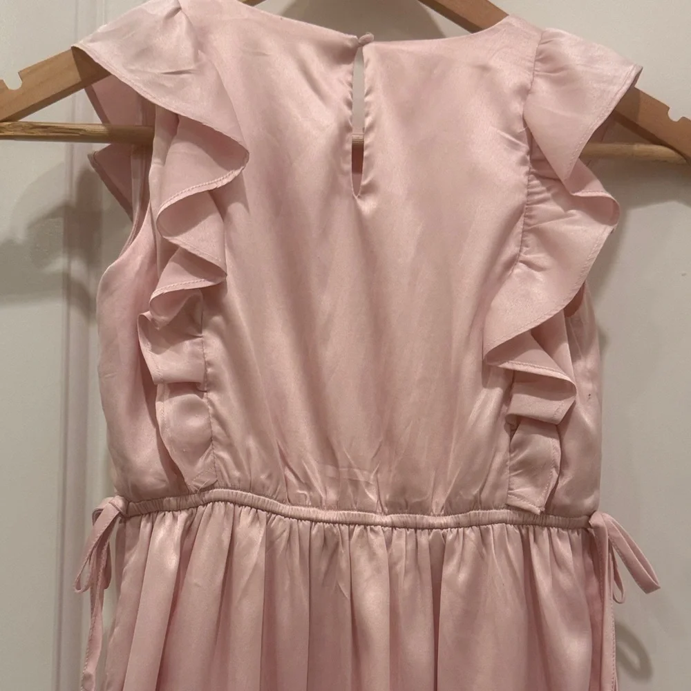 Aqua Satin Flutter Pink Girls' Dress
